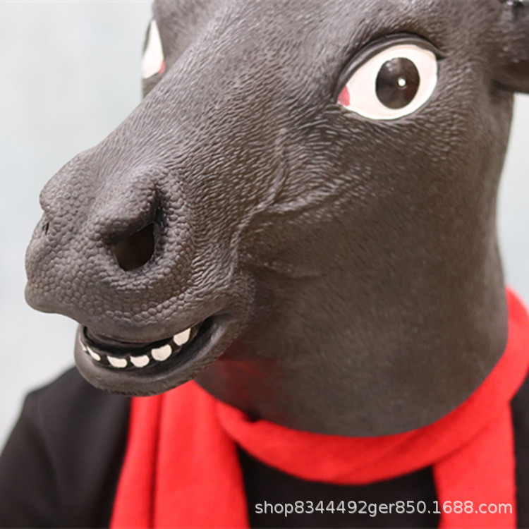 Cubierta de la Cabeza de Vaca máscara animal Oro Negro vaca marrón caballo lindo dibujos animados vaca diablo Halloween mascarada accesorios de rendimiento