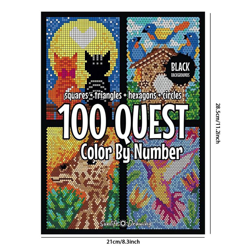 In Stock: Quest Color by Number Hexagons Circles Cross-Border Notebook Best-Selling Model