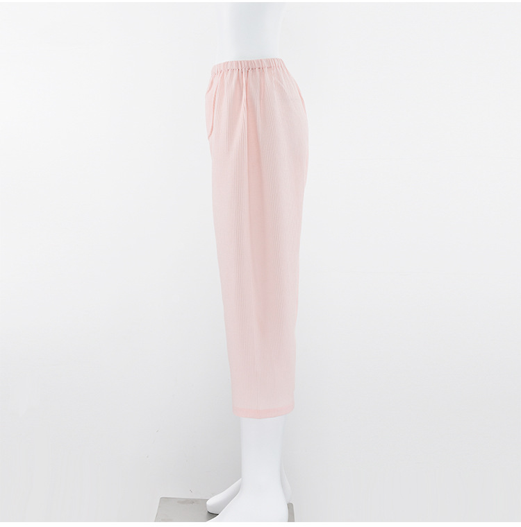 muji棉華夫格睡衣短袖套裝無印良品家居服_14.jpg