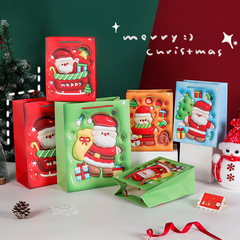 クリスマスのギフトバッグの新しい3d膨張風赤緑の創造的な漫画サンタクロースの手提げ紙袋のプレゼント包装