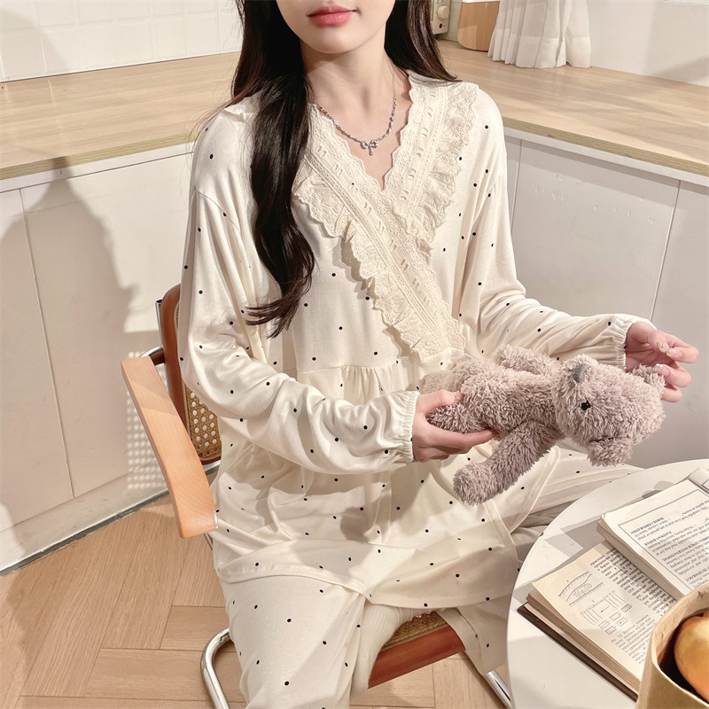 임산부 모달 산후복, 산후 여름 얇은 기모노, 대형 수유 땀흡수 잠옷, 임산부 가정복