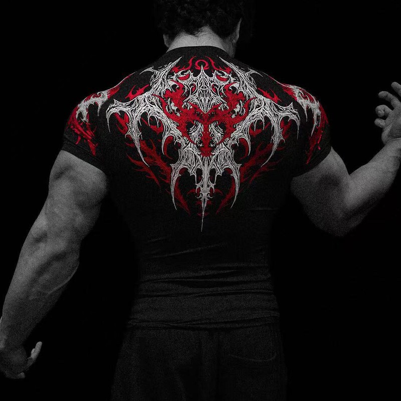 Breathedivinity Venom Purgatory Quick-Dry Short-Sleeve Fitness Sports Shapewear Compression Shirt for Men and Women