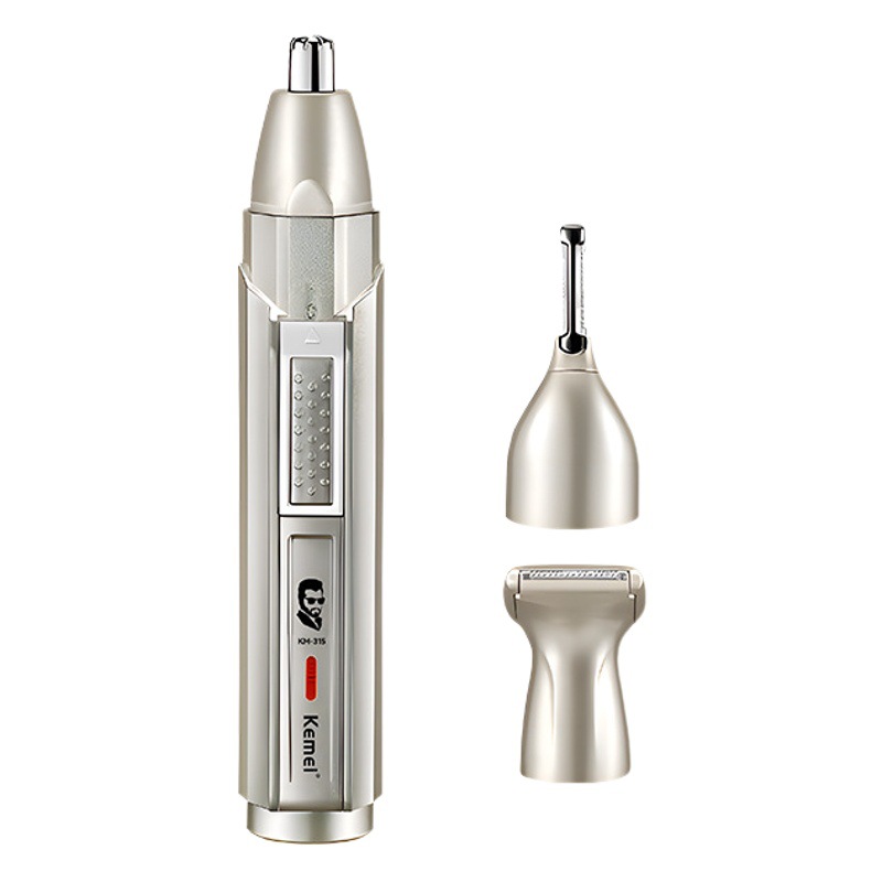 Kemei nuevo inteligente anti-clip portátil tres en uno multifunción ceja trimmer eléctrico nariz pelo trimmer