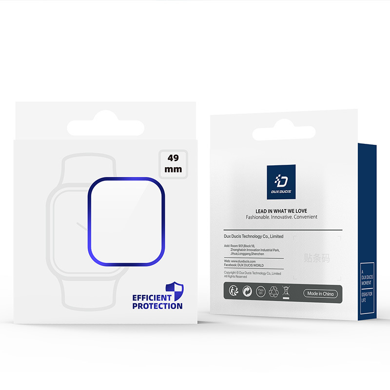 Adecuado para applewatchultra reloj película templada película protectora de marco de aleación de aluminio Apple ver película de vidrio