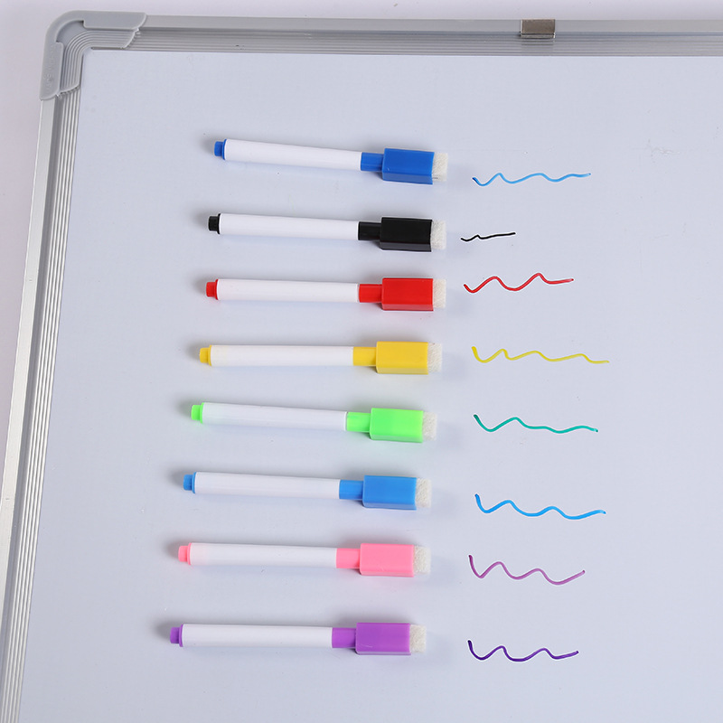 彩色白板笔记号笔创意带刷水性环保小号可擦笔可吸附磁性白板笔详情33