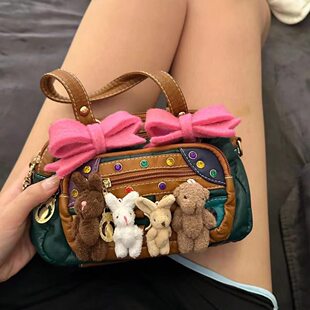 Original retro vintage Middle Package Personalized New Cute Bad Rabbit Y2K hot girl sub -cultural handbag