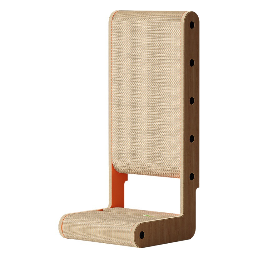 Nueva vertical de tipo L tablero del rasguño del gato durable no astillado de papel corrugado almohadilla del rasguño del gato con Bell escalada suministros de juguete