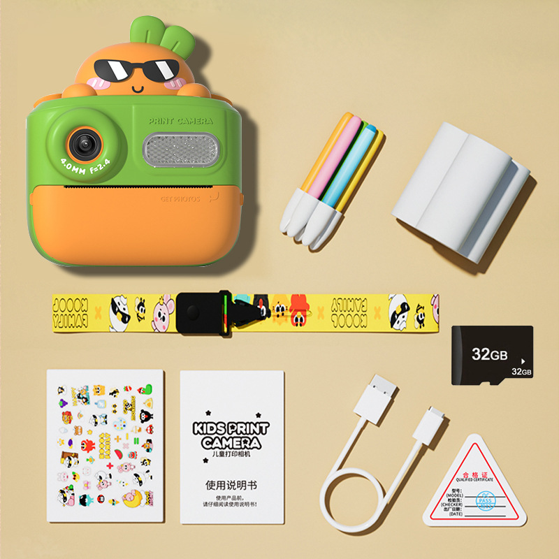 La nueva cámara de impresión para niños K64 Kwu Cool transfronteriza puede tomar fotos y videos Regalo de cumpleaños Polaroid HD