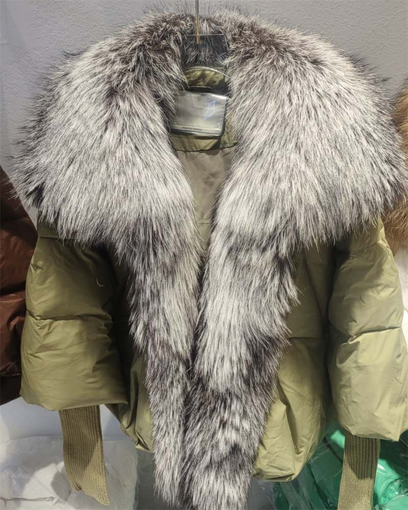 Women's Down Jacket With White Duck Down And Fur Short Coat_voghion.com
