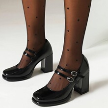 F 38825 Square Toe Strap Heels ��ͷ�۴��߸�Ь �羳ŷ��