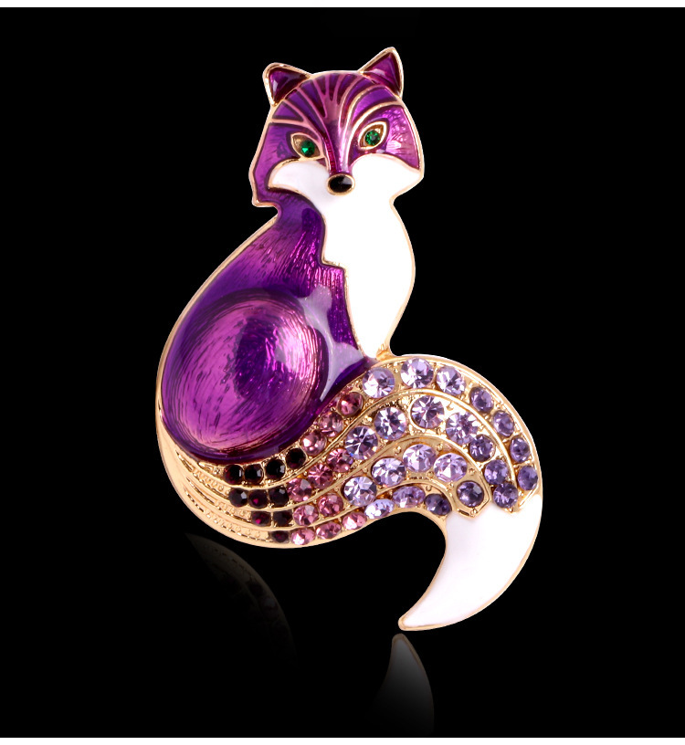 Women's Gender Elegant Cute Pin Fox Alloy Plating Inlay Rhinestones Women's Brooches