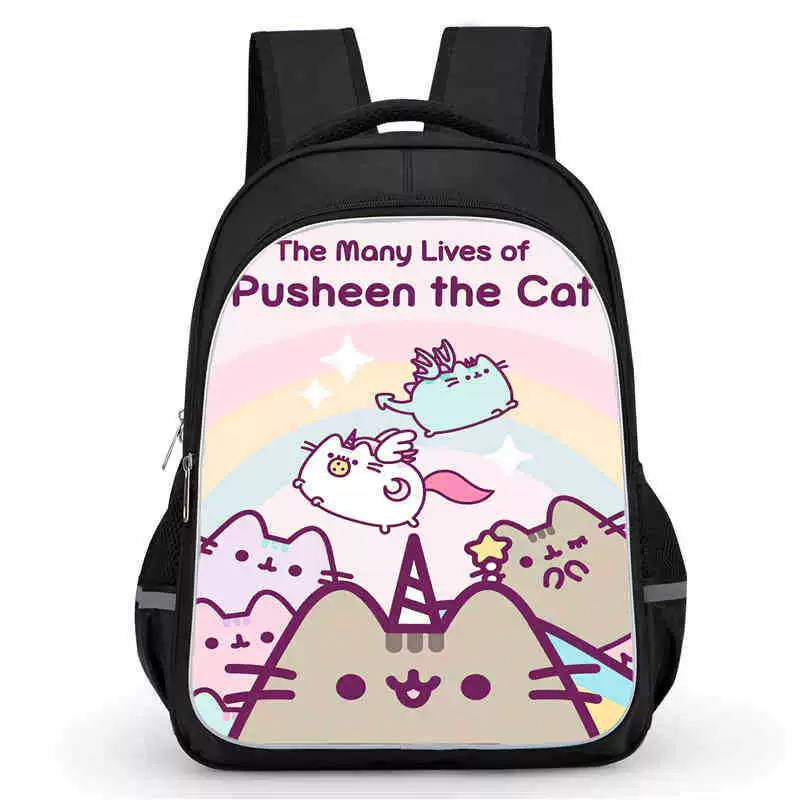 Рюкзак учебный Pusheen Fat Jimao с принтом периферийного типа, через стекло, зарубежная торговля, школьный рюкзак