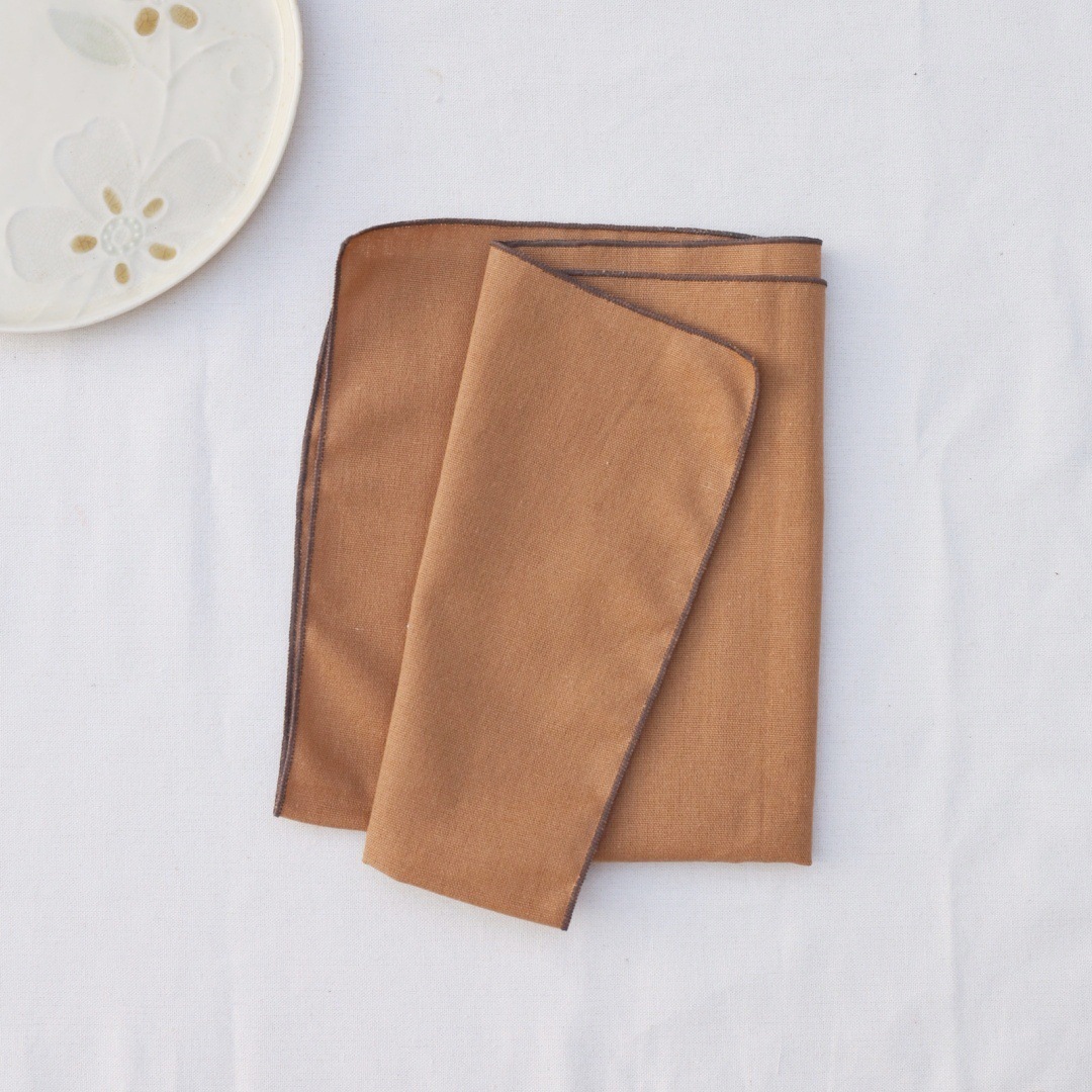 Servilleta de algodón de lino, paño de boca, borde de bloqueo, decoración de mesa lisa americana, evento de boda, servilleta transfronteriza de Navidad, toalla de cocina