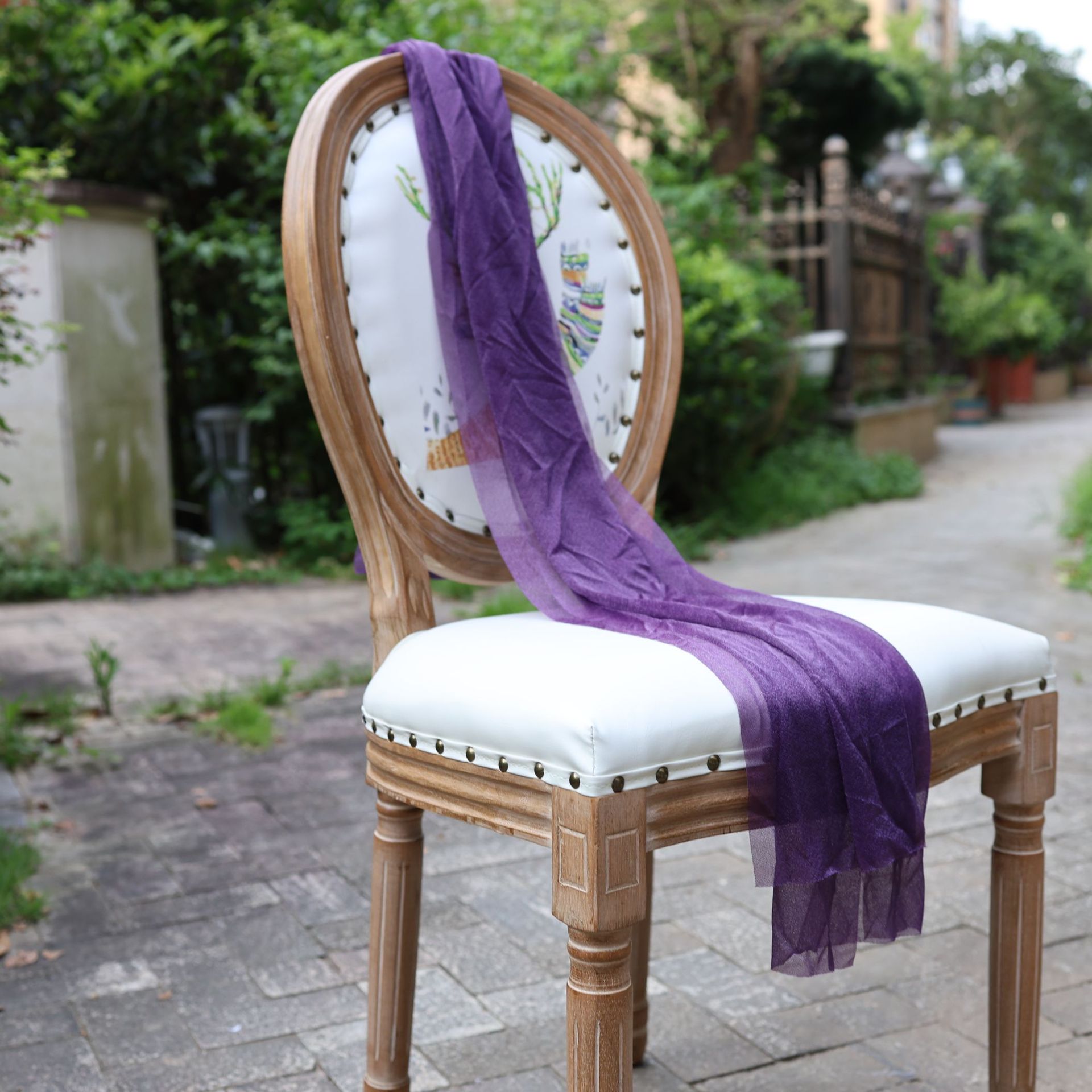 Cortina de belleza cortina arco de boda césped decoración al aire libre tabla bandera cortina cortina chiffon