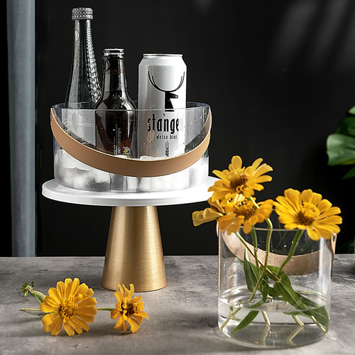 Acrylic ice bucket with handle commercial ice champagne plastic transparent home bar KTV foreign wine ice bucket