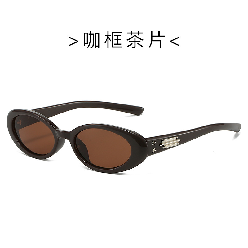 24 años nuevo Jennie con el mismo estilo Gafas de sol Mujer Ovalada Marco pequeño Gafas de sol de alta gama Bowknot Europa y América Transfronterizo