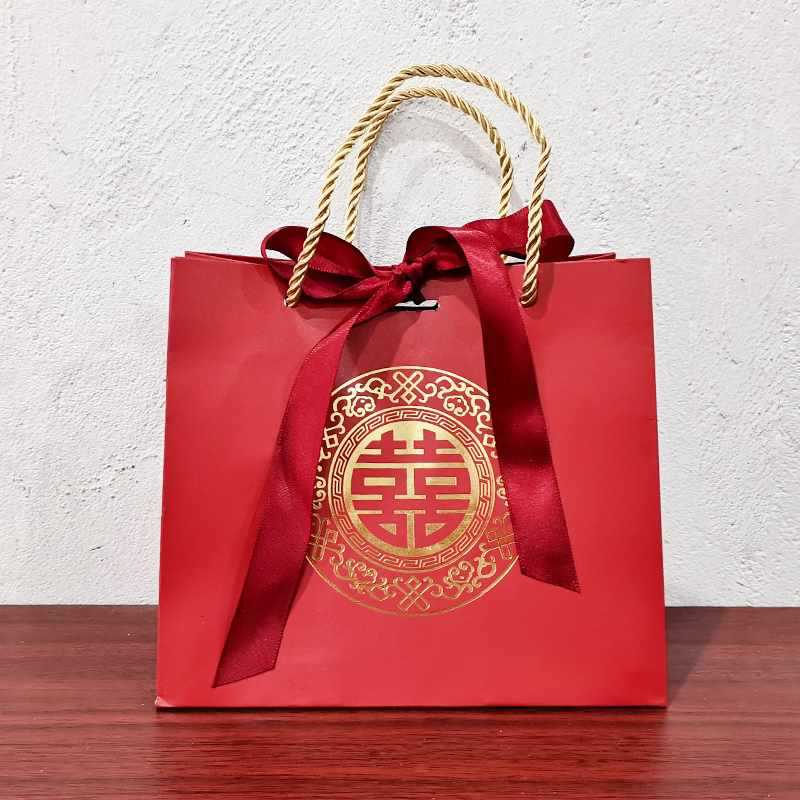 批發中國風結婚回禮喜糖袋訂婚宴席喜糖盒子婚禮伴手禮品包裝手提