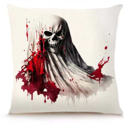 Transfronterizo Amazon Halloween impresión lino almohada cubierta bruja calabaza decoración doméstica almohada cubierta