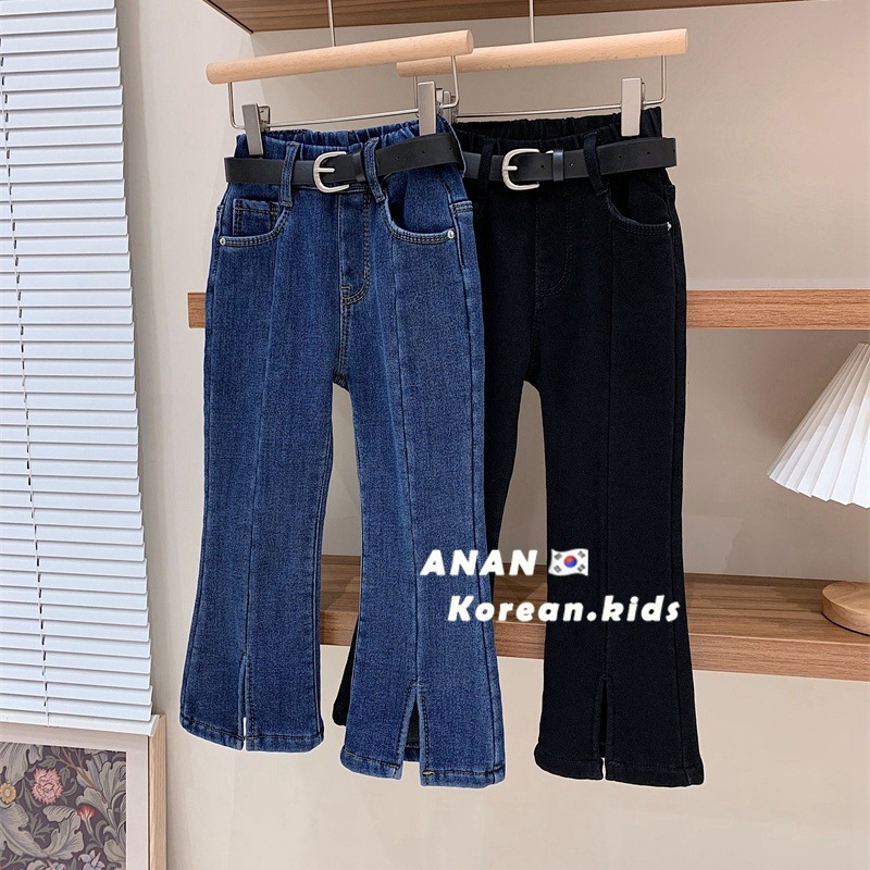 Nuevos jeans de niñas para niños lavados con agua de moda coreana con pantalones casuales de boquilla de primavera y otoño pantalones de aire extranjero