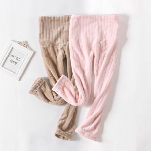 Pregnant Women's Pajamas Warm Pants Coral Fleece Pregnancy Pants fleece-lined Thickened Loose Autumn and Winter Pregnancy Outwear Pants for Women
