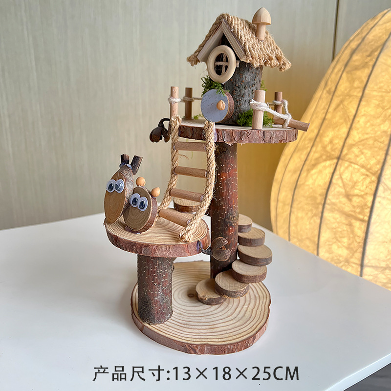 Nueva casa de madera artesanal de bricolaje paquete de material de bricolaje jardín de infantes rompecabezas luminoso regalo de Navidad decoración al por mayor