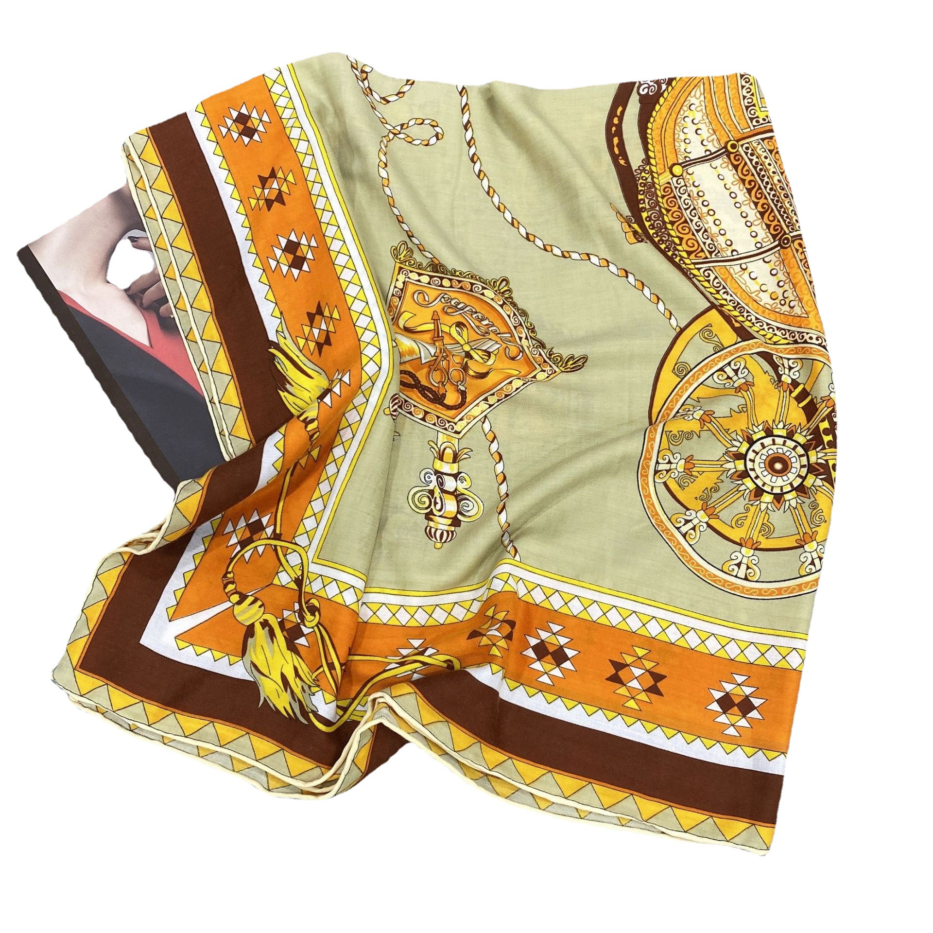 A principios de otoño nuevo patrón de espiga bufanda grande bufanda cuadrada temperamento chal moda decorativa todo partido bufanda femenina ventas directas de fábrica