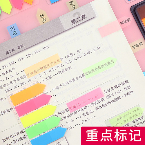 Effective convenient label fluorescent film transparent mark index book student bookmark sticker paging classification mark label