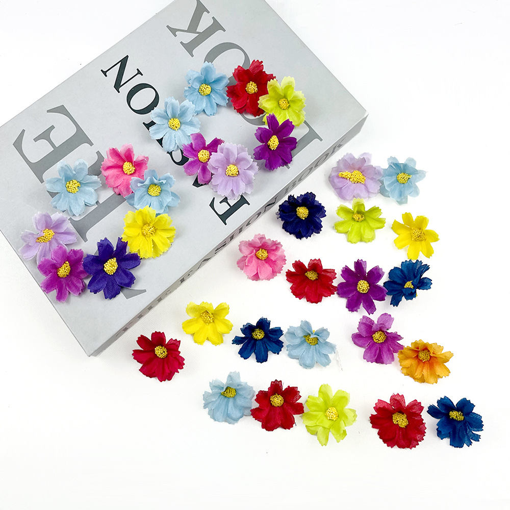仿真跳兰菊花朵 小雏菊diy簪花头饰玩具娃娃蛋糕花束装饰跳舞菊花