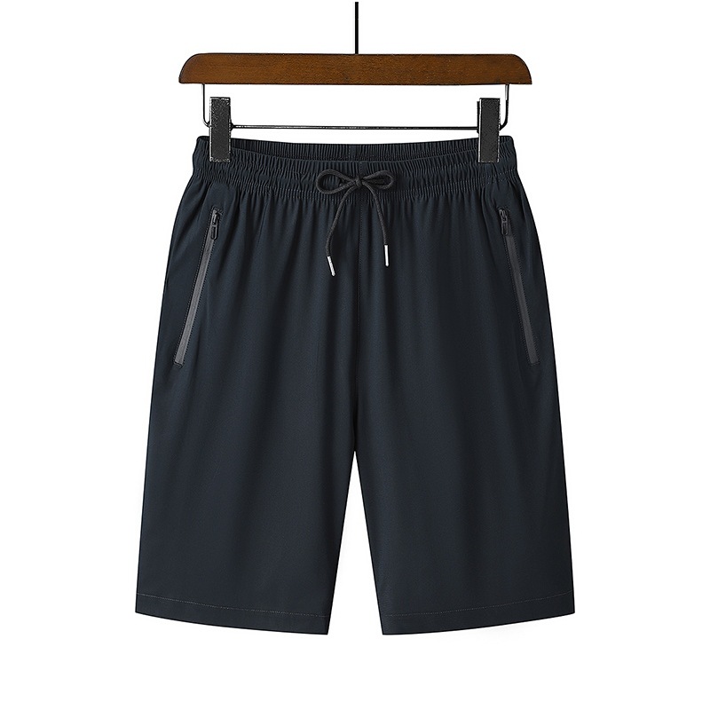 Pantalones cortos deportivos de verano de los hombres sueltos de seda fina de hielo correr entrenamiento físico quinto Pantalones de baloncesto de secado rápido pantalones Casuales