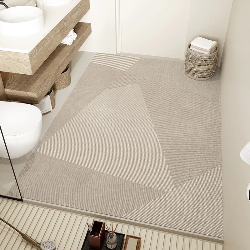 Cross-border bestseller: simple and luxurious diatomite floor mat, absorbent bathroom mat, full-cover foot mat, non-slip shower room mat, available for dropshipping