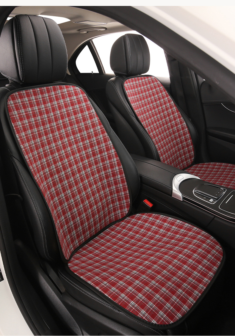 Retro Plaid Simple Breathable Four-Season Car Seat Cushion Suitable for Audi A3 A4L A5L Q3 Q5L Q2