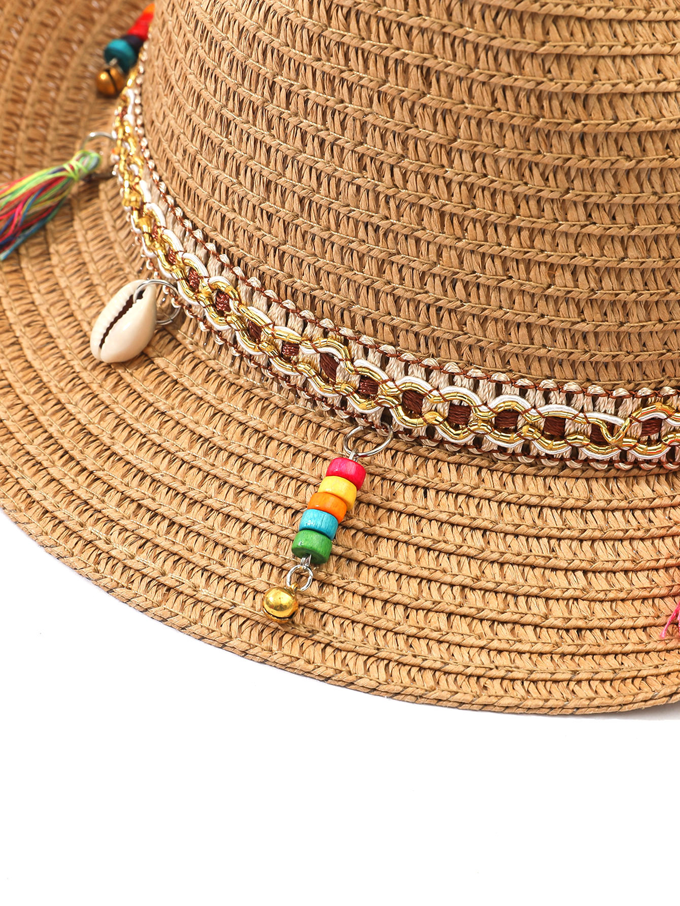 315g Weight Sun Hat, Straw Hat Hats Type Holiday, Beach Occasion Straw Material Geometric Pattern Summer Season Women's Gender Vacation, Classic Style Style Curved Eaves Rim Women's Vacation Classic Style Geometric Curved Eaves Sun Hat Straw Hat 9