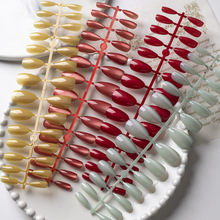 纯色美甲贴片车厘子猫眼穿戴甲气质性感指甲成品甲片工厂批发90片