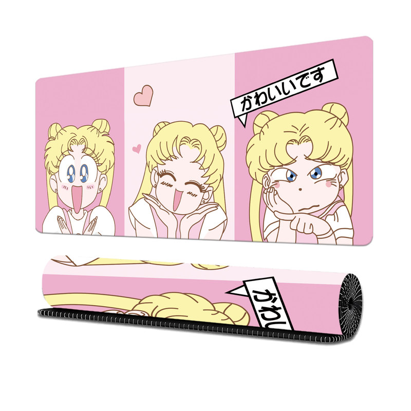アニメ水氷月マウスパッド特大汚れにくいセーラームーン漫画少女かわいいコンピュータデスクパッドキーボードパッド|undefined