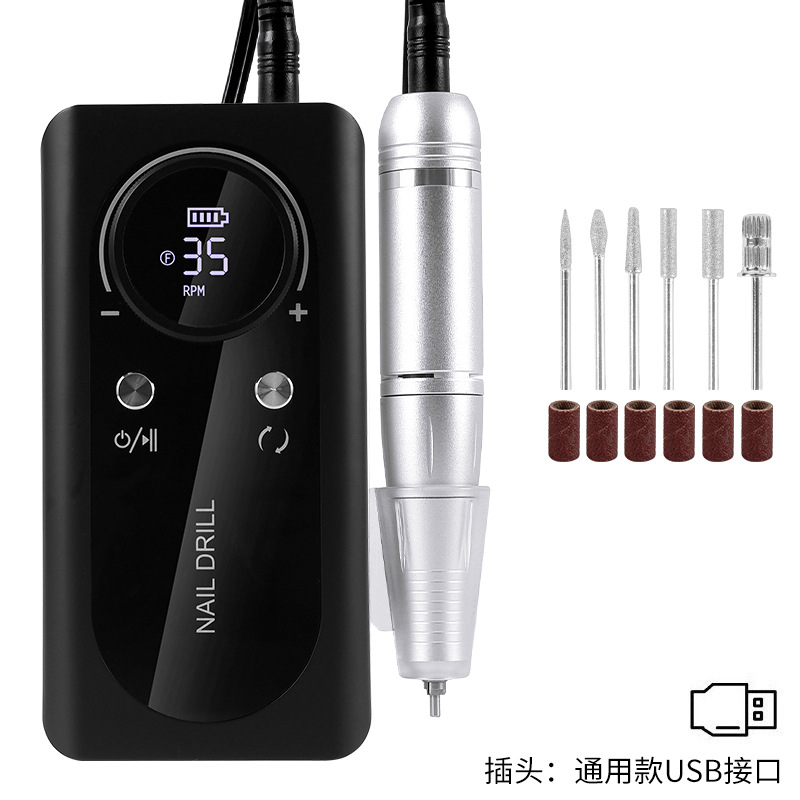 Removedor de esmalte de uñas transfronterizo V5, pulidora recargable portátil, herramienta de manicura profesional, máquina pulidora de uñas.