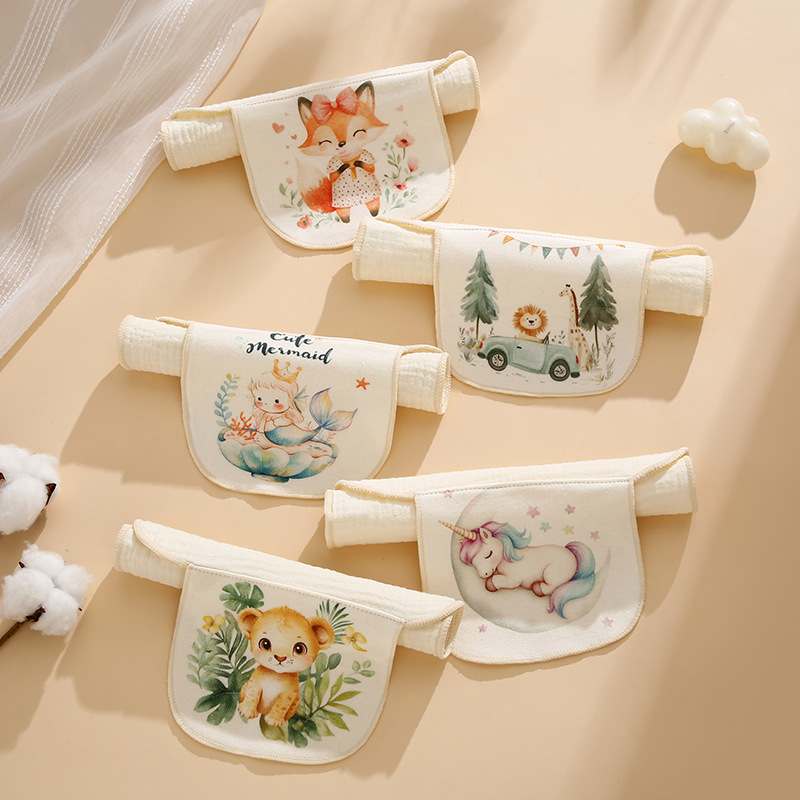 ベビー純綿汗取りタオル クレープ 4層子供用ガーゼ 吸汗性 通気性 ソフト 幼稚園 ベビー汗取りタオル|undefined