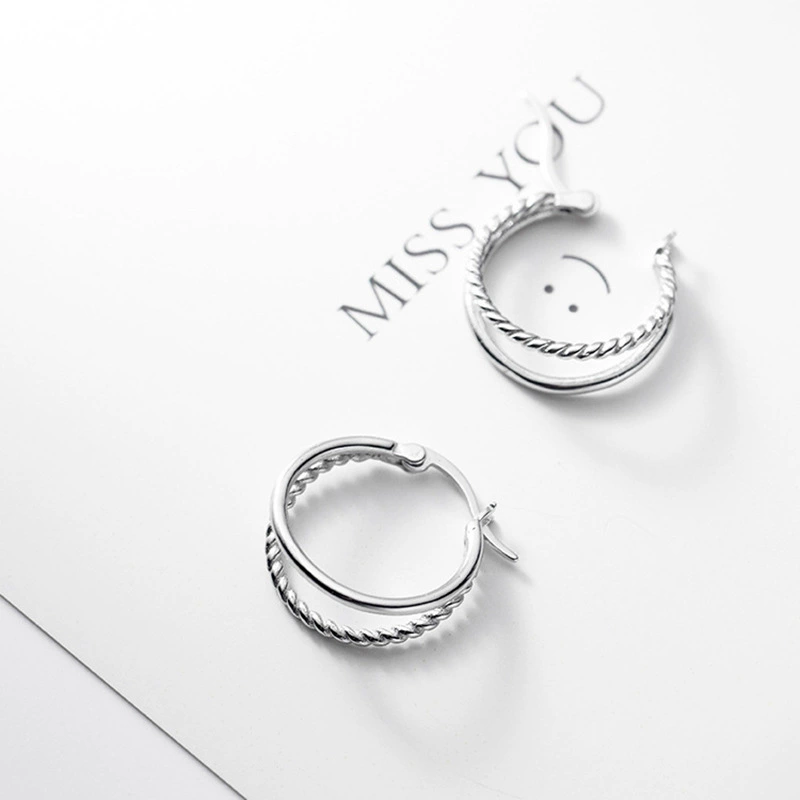 Серебряная игла, дизайнерские ретро-серьги с косичкой, образец серебро 925, для импорта