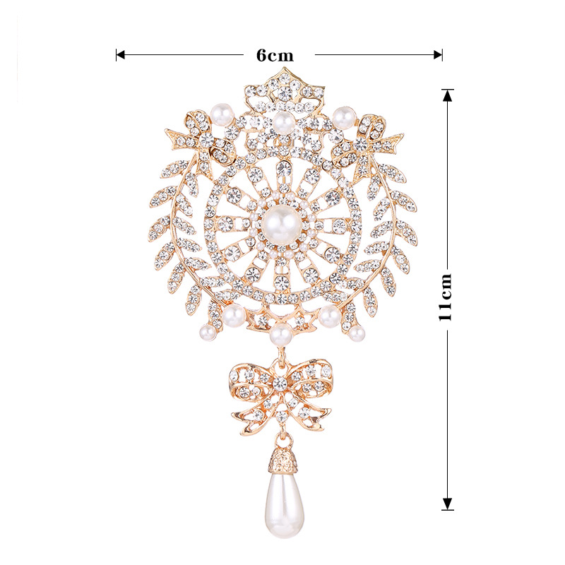 Retro Water Droplets Alloy Rhinestones Women's Brooches display picture 4