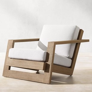 Scandinavian Teak Sofa Outdoor Courtyard Villa Garden Terrace Indoor Living Room Solid Wood Sofa Furniture Outdoor Chair