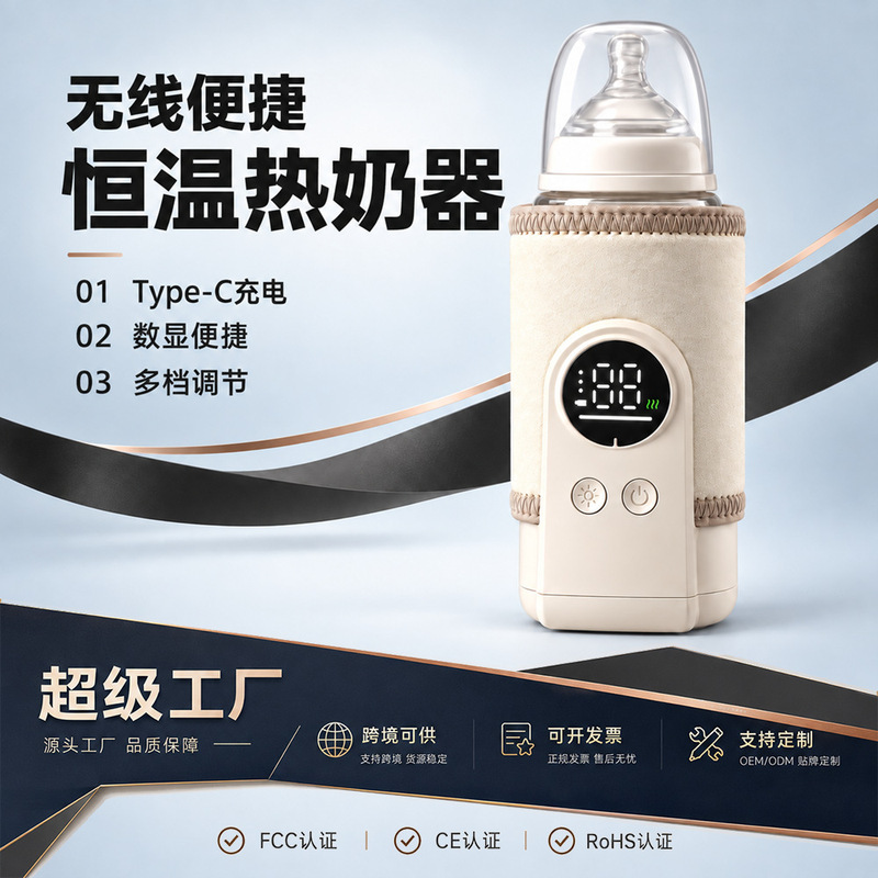 Wireless heated bottle warmer, a portable USB-powered device for keeping milk warm in winter, perfect for preparing milk for nighttime feedings Wireless heated bottle warmer, a portable USB-powered device for keeping milk warm in winter, perfect for preparing milk for nighttime feedings