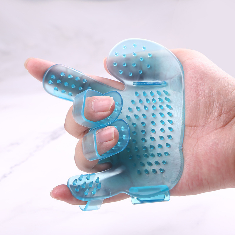 Venta directa de fábrica de guantes de baño para mascotas Cepillo de guantes de cinco dedos para perros Cepillo de masaje Peine para mascotas Productos de limpieza para gatos