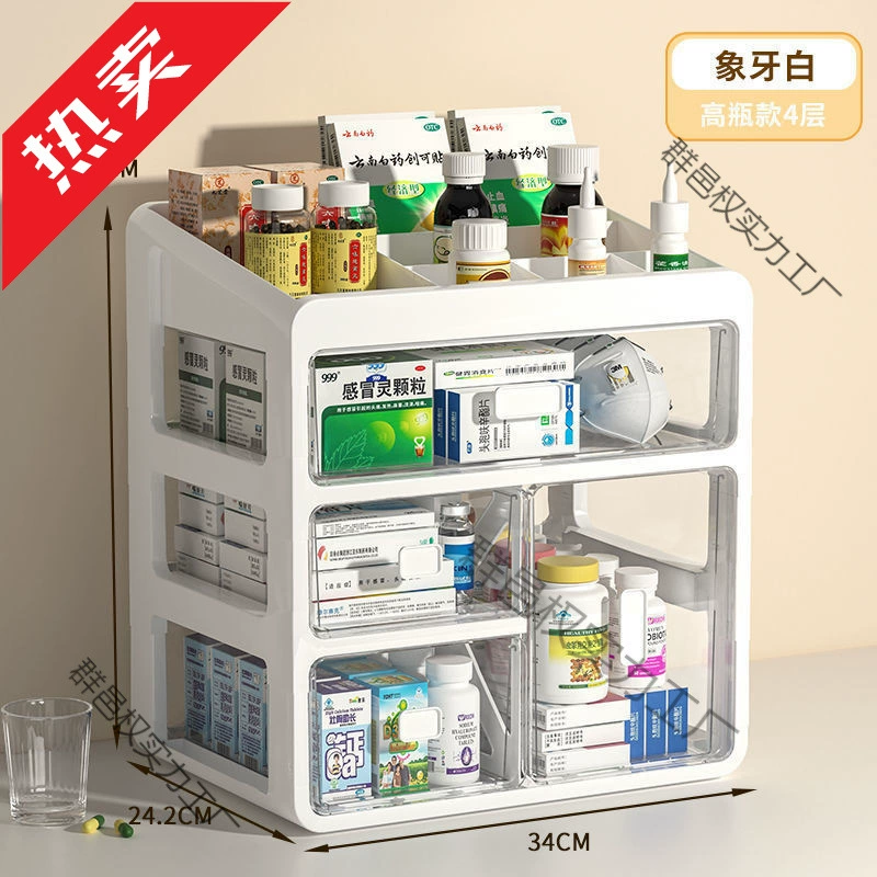 Многослойный прозрачный ящик для хранения лекарств большой емкости, многослойный ящик для хранения в студенческом общежитии