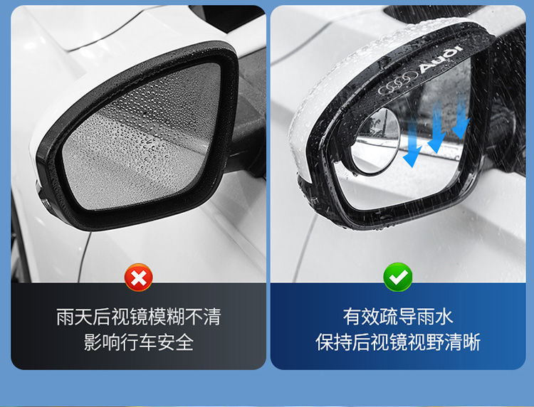 Car Rearview Mirror Rain Eyebrow Small Round Mirror Integrated Reflector Blind Spot Mirror Reversing Mirror Rainproof Rain Shield Gadget