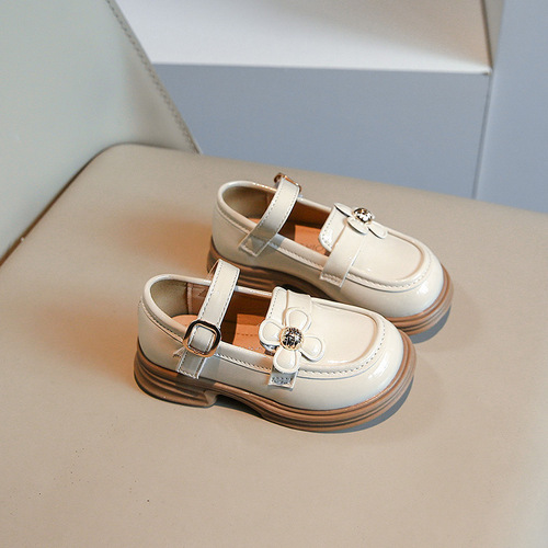Girls' Princess Shoes 2025 Korean Version Spring and Autumn Children's Stylish Leather Shoes Soft Sole Little Girl Elegant Matchable Single Shoes