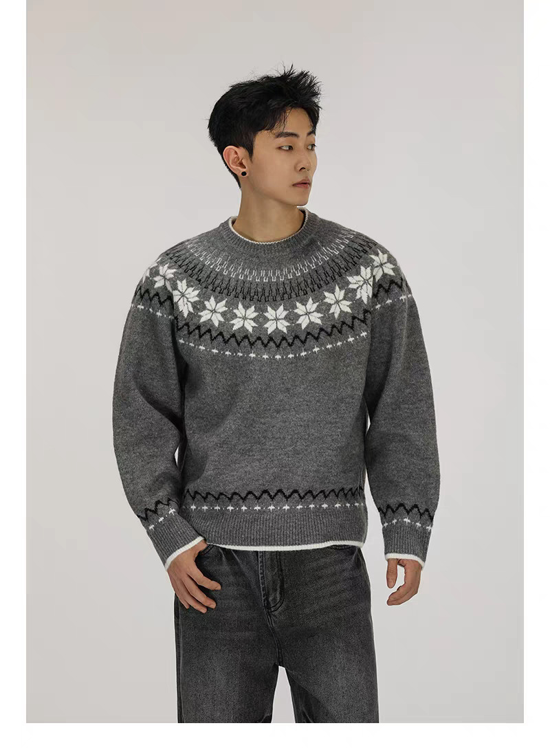 Round Neck Knitwear Knitwear Men's Trendy Brand Handsome Autumn and Winter Bottoming Shirt 2024 New Men's Elegant Slim Top