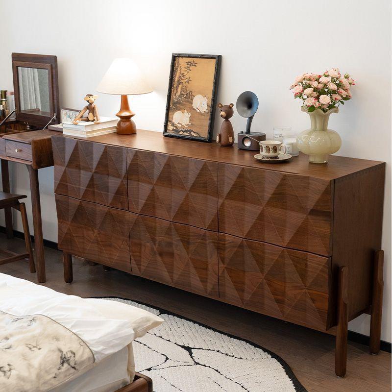 América del Norte armario de diamante negro de nuez seis taquillas armario de almacenamiento muebles modernos cajones de madera sólida sala de estar dormitorio