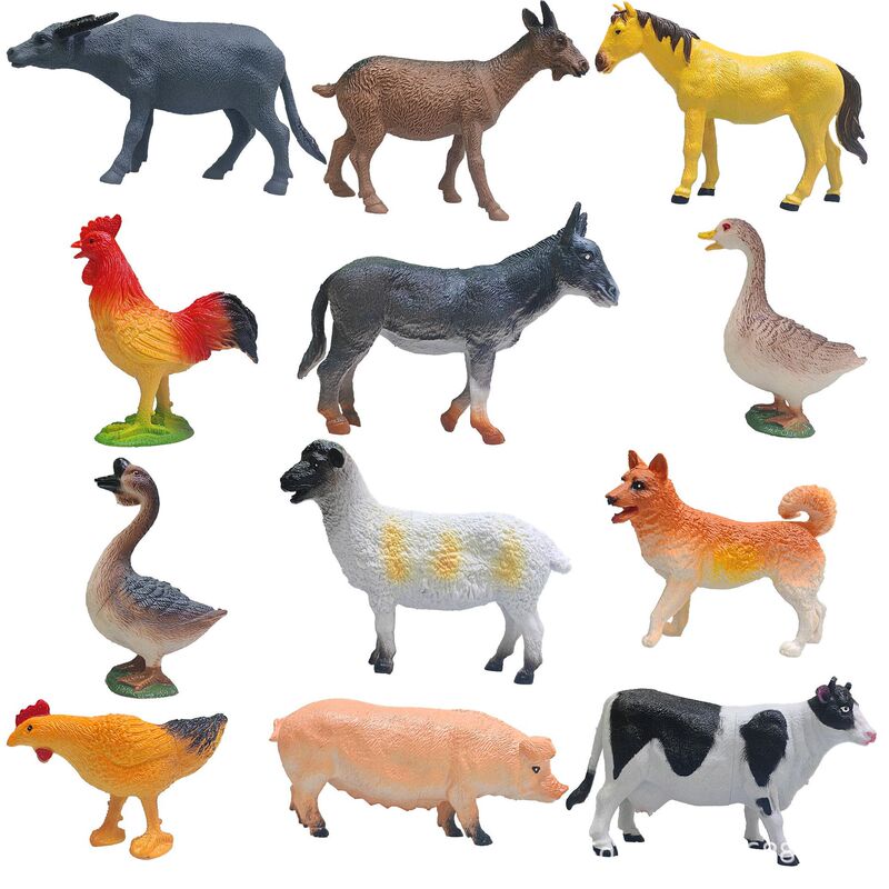 Farm Animal Simulation Model Children's Toys Ranch Cattle Sheep Duck Puppy Piglet Wholesale Bionic