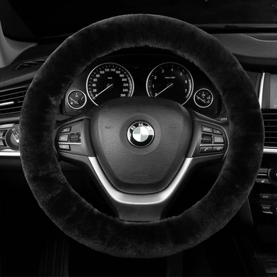 Winter Hot-Selling Export Interior Accessories — Steering wheel cover - carbon-gray-35cm-42cm-are-suitable