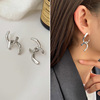 Silver needle, metal brand earrings, silver 925 sample, European style, simple and elegant design, internet celebrity