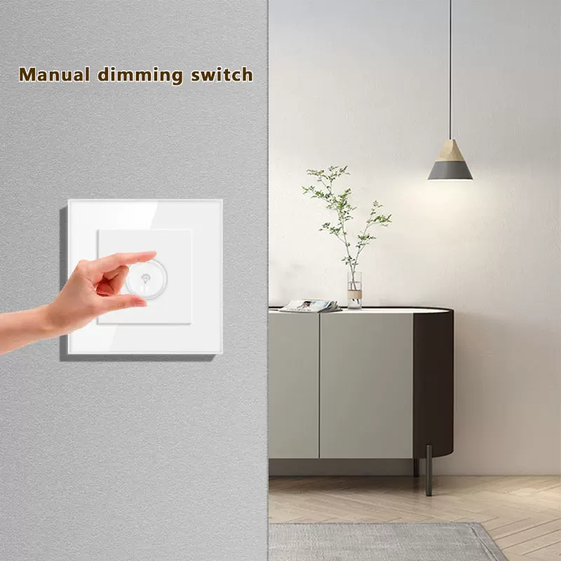 82型欧标白炽灯led灯亮度调节旋钮86可控硅无级调光开关玻璃面板